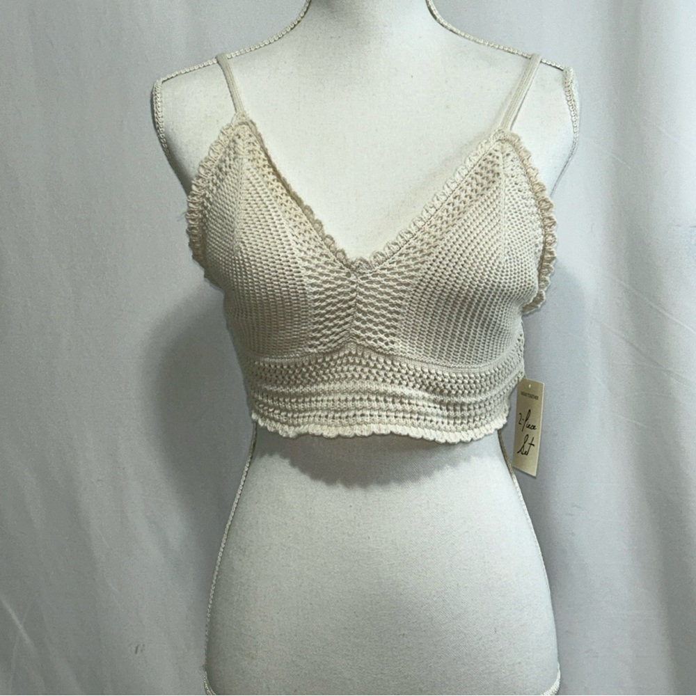 Freshman Cream Knit Crop Top